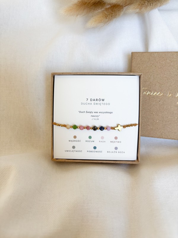 Różaniec bransoletka Siedem Darów Ducha Świętego 